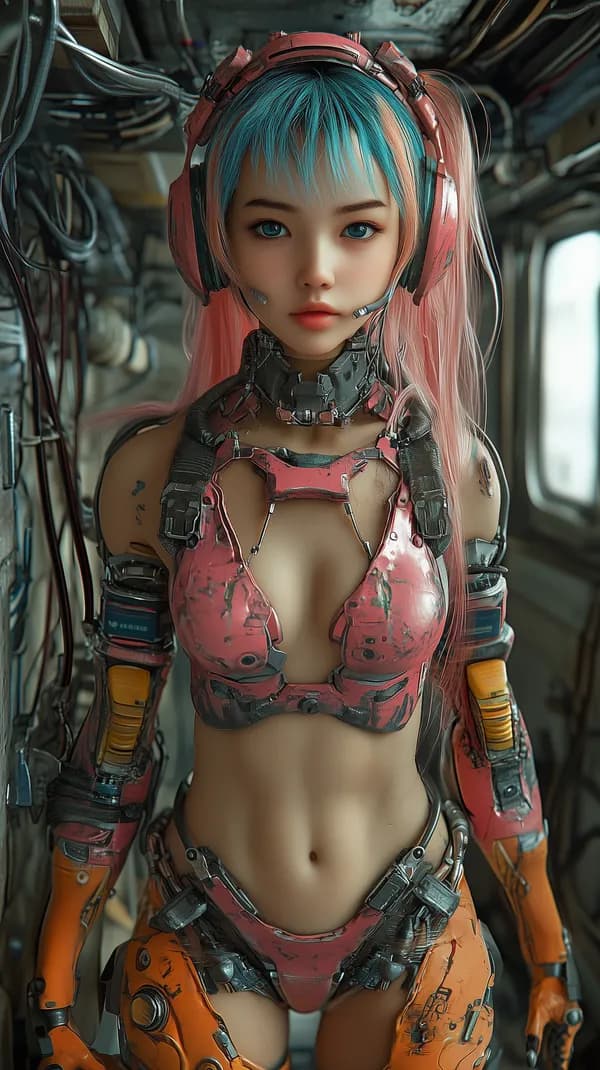 Futuristic Cybernetic Warrior Woman in Neon Armor Wallpaper - HD Wallpaper, 4k Background Image