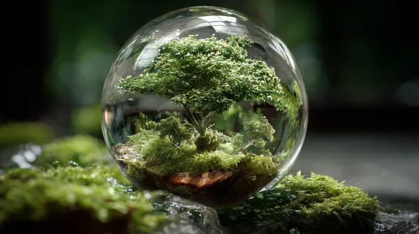 Glass sphere bonsai terrarium with lush moss and tiny tree - HD Wallpaper, 4k Background Image