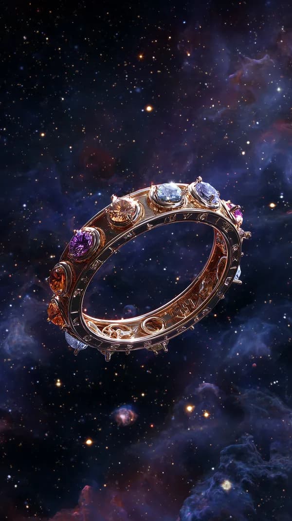Galactic Gem Ring in Space: Cosmic Jewelry Wallpaper - HD Wallpaper, 4k Background Image