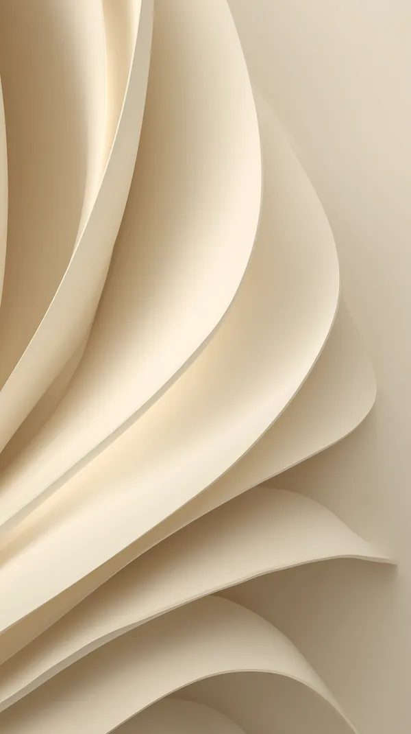 Soft Beige Abstract Fold Wallpaper with Cream Curved Layers - HD Wallpaper, 4k Background Image