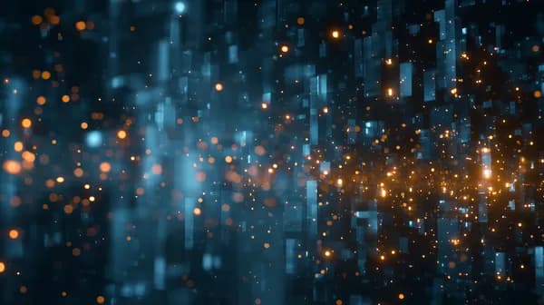 Blue Neon Data Stream Wallpaper with Glowing Cubic Lights - HD Wallpaper, 4k Background Image