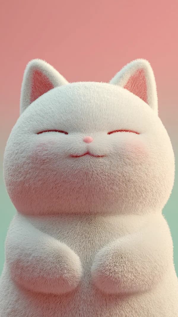 Soft Plush Bunny Wallpaper with Calming Pastel Glow - HD Wallpaper, 4k Background Image