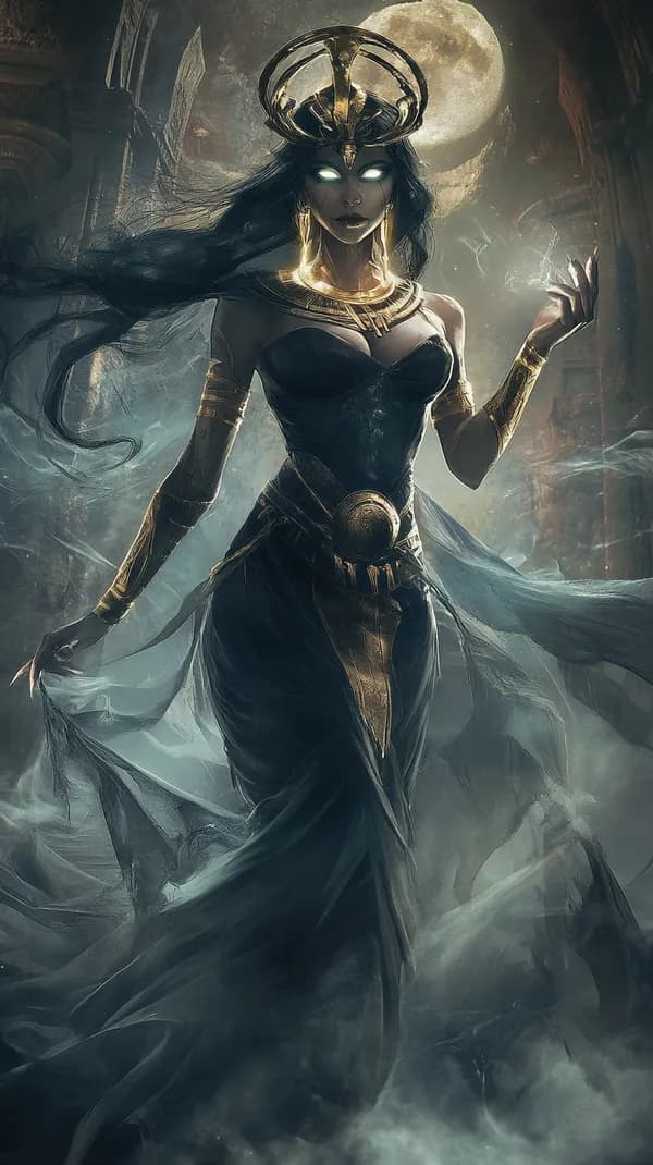 Dark Sorceress in Golden Crown Wallpaper at Ancient Ruins - HD Wallpaper, 4k Background Image