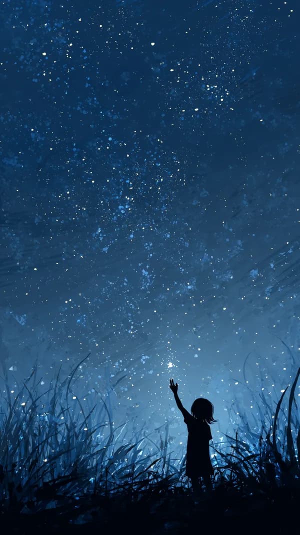 Dreamy Night Sky Wallpaper — Silhouette Reaching for Stars - HD Wallpaper, 4k Background Image