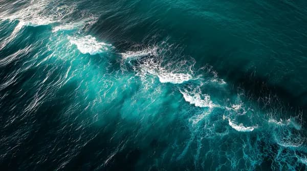 Aerial Ocean Waves Wallpaper in Teal Turquoise Sea - HD Wallpaper, 4k Background Image