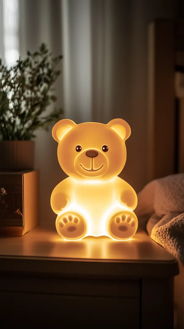Cozy Warm Glow Teddy Bear Night Light for Kids' Room - HD Wallpaper, 4k Background Image
