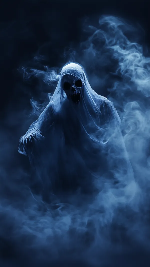 Ethereal Blue Ghost in Mist - Atmospheric Night Wallpaper - HD Wallpaper, 4k Background Image
