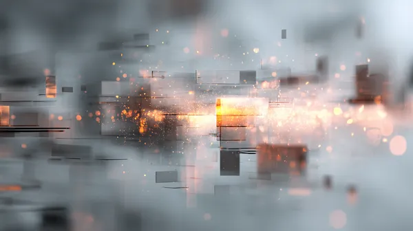 Abstract Tech Glow: Glowing Cubes and Sparks Wallpaper - HD Wallpaper, 4k Background Image