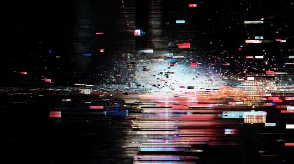 Glitch Neon City Night: Abstract Distortion Wallpaper - HD Wallpaper, 4k Background Image