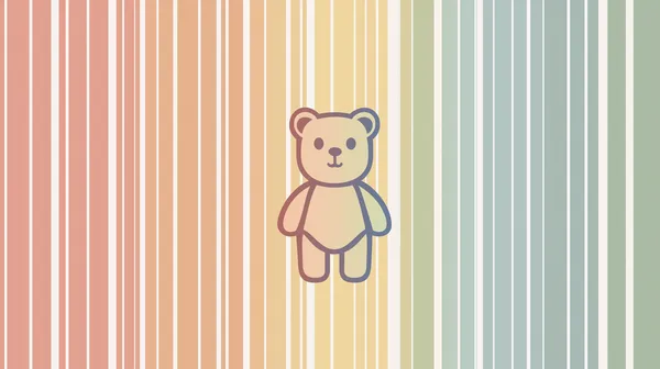 Pastel Rainbow Stripes Wallpaper with Cute Teddy Bear - HD Wallpaper, 4k Background Image