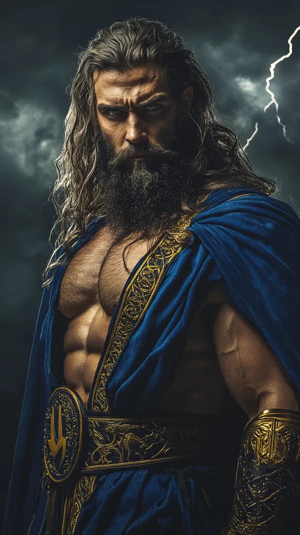 Storm Warrior: Mighty Bearded Hero in Gold Armor Wallpaper - HD Wallpaper, 4k Background Image