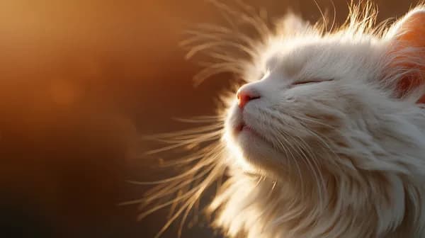 Golden Hour Cat Portrait in Warm Sunset Light Glow - HD Wallpaper, 4k Background Image