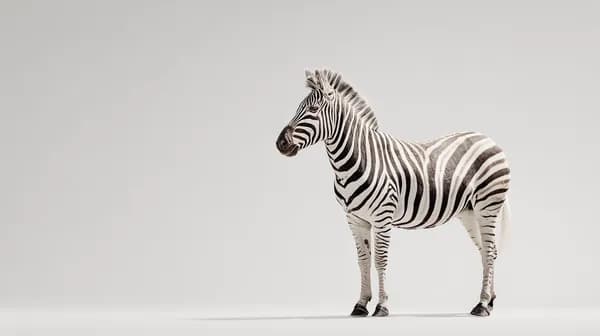Zebra on a Minimal Gray Backdrop – Photorealistic Wallpaper - HD Wallpaper, 4k Background Image