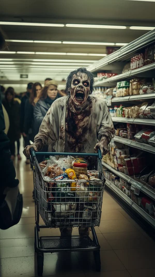Creepy Zombie in a Grocery Store Horror Wallpaper HD - HD Wallpaper, 4k Background Image