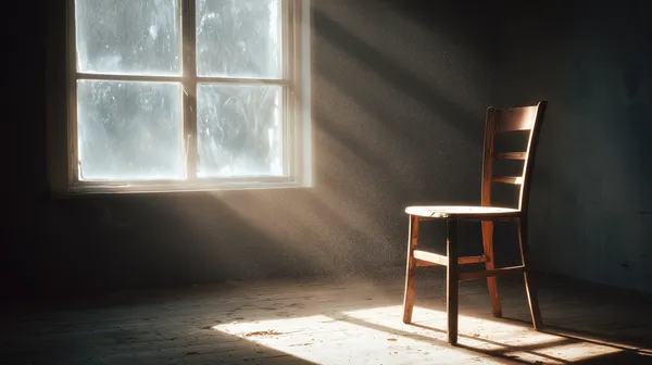 Sunlit Minimalist Room with Wooden Chair — Warm Morning Light - HD Wallpaper, 4k Background Image