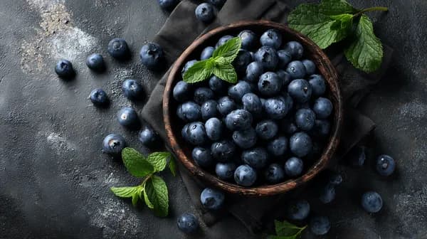 Blueberries in Wooden Bowl: Dark Moody Fruit Wallpaper - HD Wallpaper, 4k Background Image