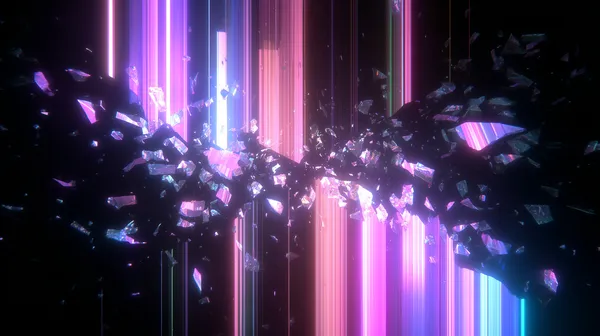 Neon Prism Shards: Abstract Cyberpunk Light Burst Gallery - HD Wallpaper, 4k Background Image