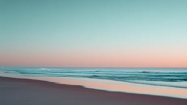 Pastel Sunrise Beach Wallpaper - Calm Ocean Waves at Dawn - HD Wallpaper, 4k Background Image