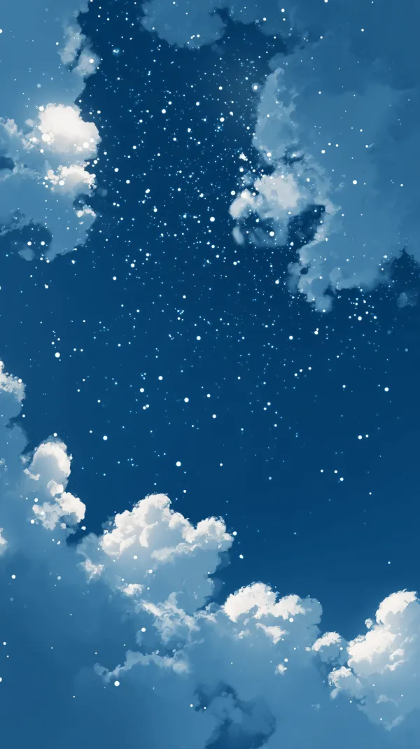 Dreamy Night Sky with Cloudscape and Starry Glow Wallpaper - HD Wallpaper, 4k Background Image