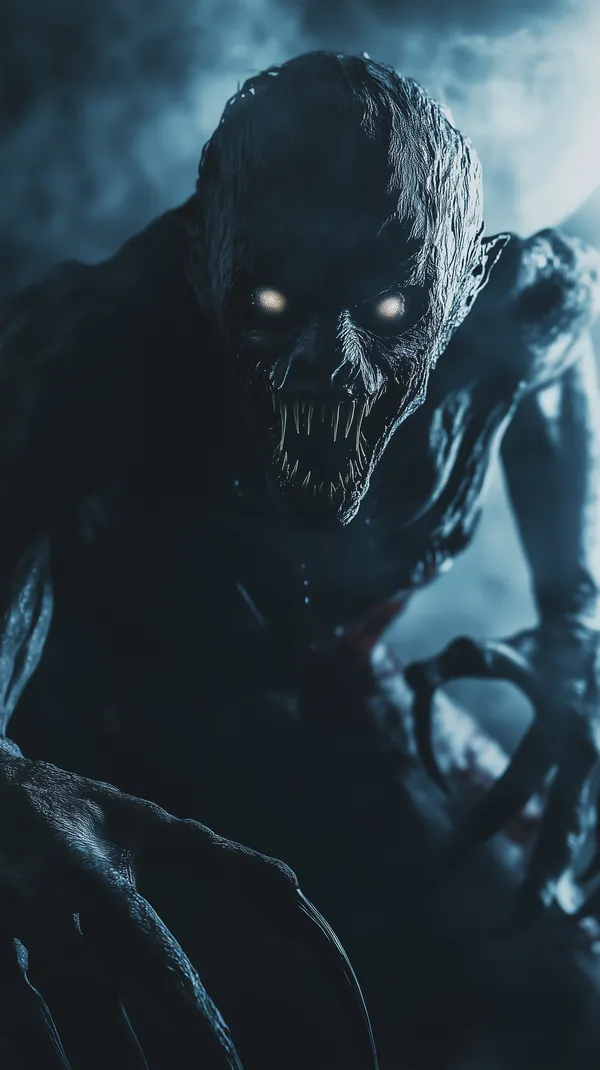 Menacing Night Monster Wallpaper with Glowing Eyes - HD Wallpaper, 4k Background Image