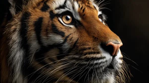 Close-Up Tiger Portrait - Dramatic Wildlife Wallpaper - HD Wallpaper, 4k Background Image