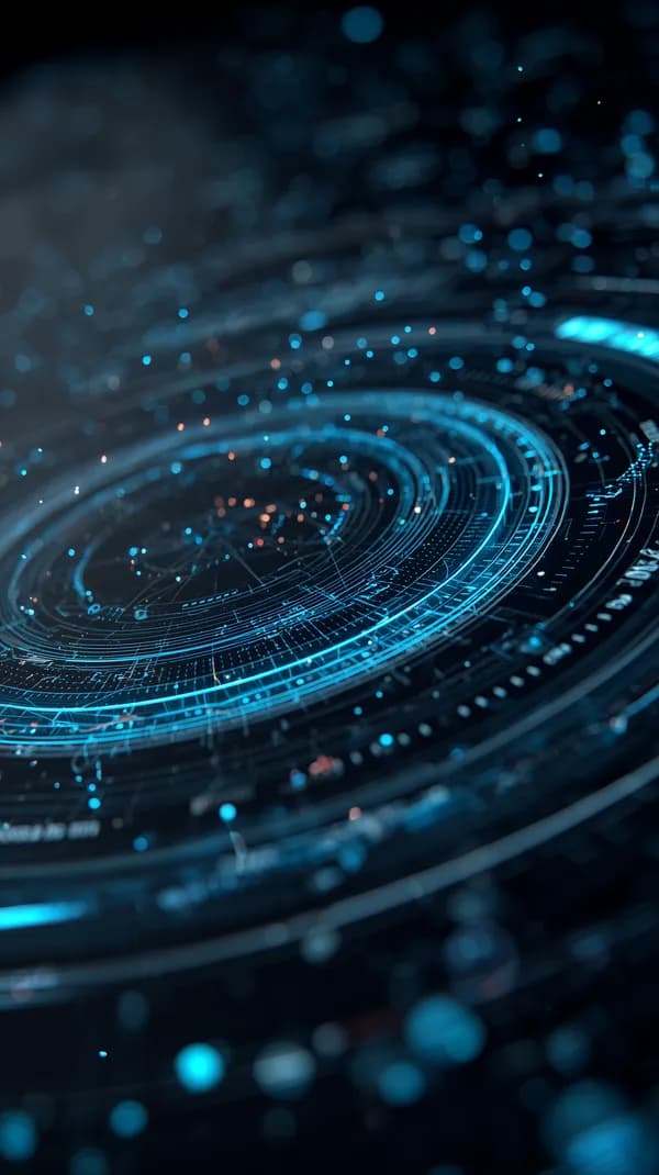 Blue Neon Circular Tech Rings - Futuristic Digital Wallpaper - HD Wallpaper, 4k Background Image