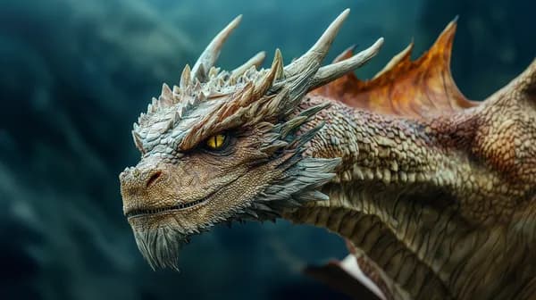 Majestic fantasy dragon wallpaper with detailed scales and horns - HD Wallpaper, 4k Background Image