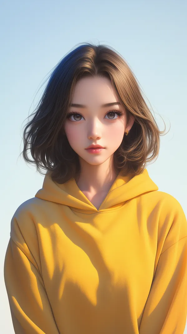 Soft Portrait of a Girl in a Yellow Hoodie - Sunny Wallpaper - HD Wallpaper, 4k Background Image