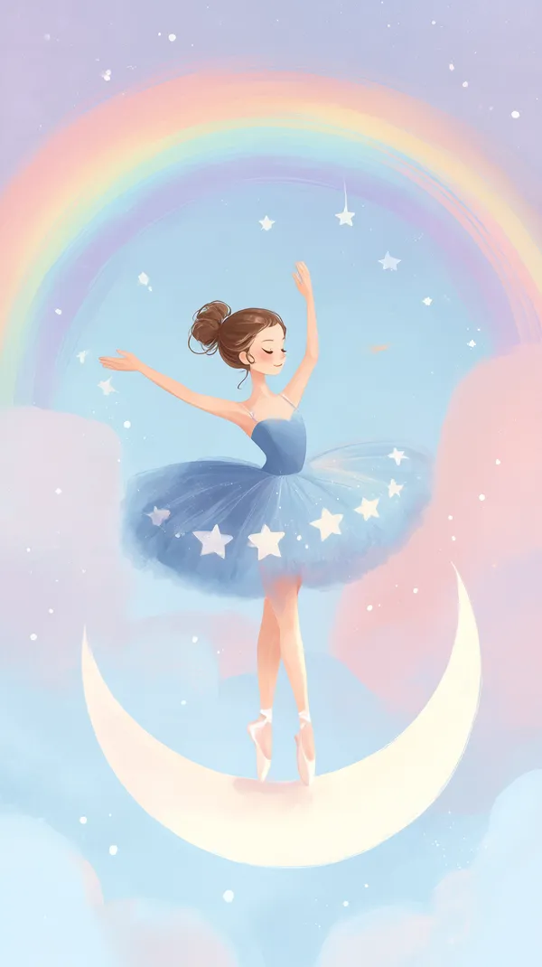Dreamy Ballet on the Moon - Gentle Pastel Dream Wallpaper - HD Wallpaper, 4k Background Image