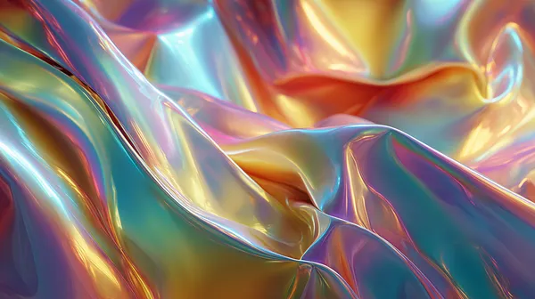 Iridescent Silk Waves: Abstract Rainbow Wallpaper Art - HD Wallpaper, 4k Background Image