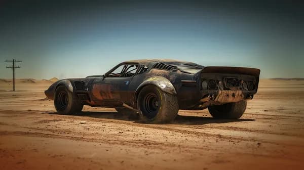 Weathered Desert Muscle Car: Rusty Off-road Dream in Dunes - HD Wallpaper, 4k Background Image