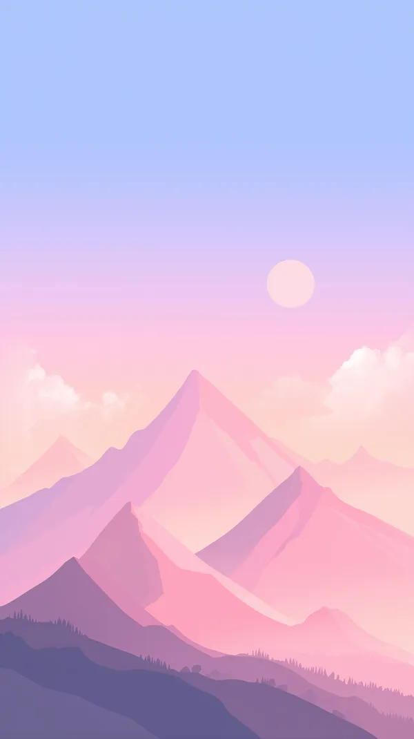 Pastel Mountain Sunrise Wallpaper - Soft Pink Purple Landscape - HD Wallpaper, 4k Background Image