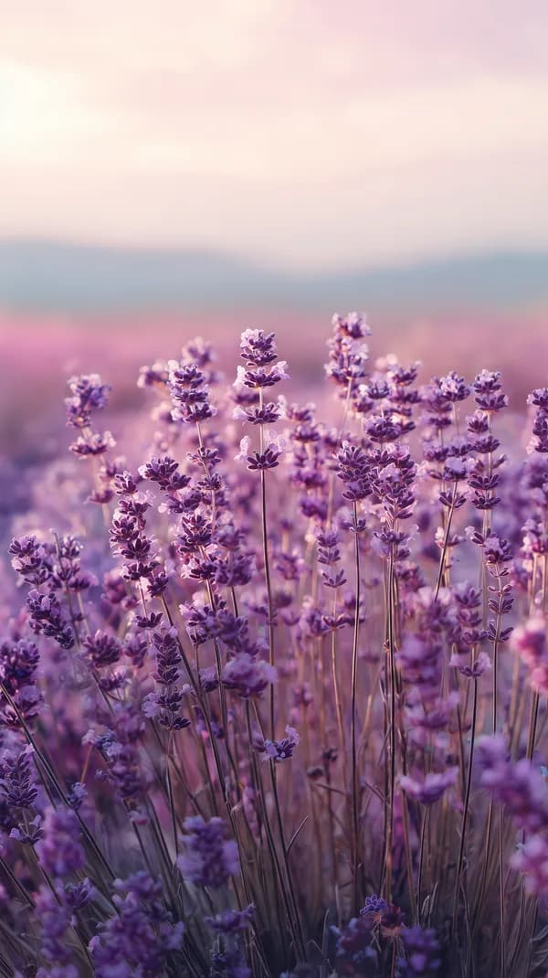 Lavender Field at Sunset: Soft Purple Floral Landscape Wallpaper - HD Wallpaper, 4k Background Image