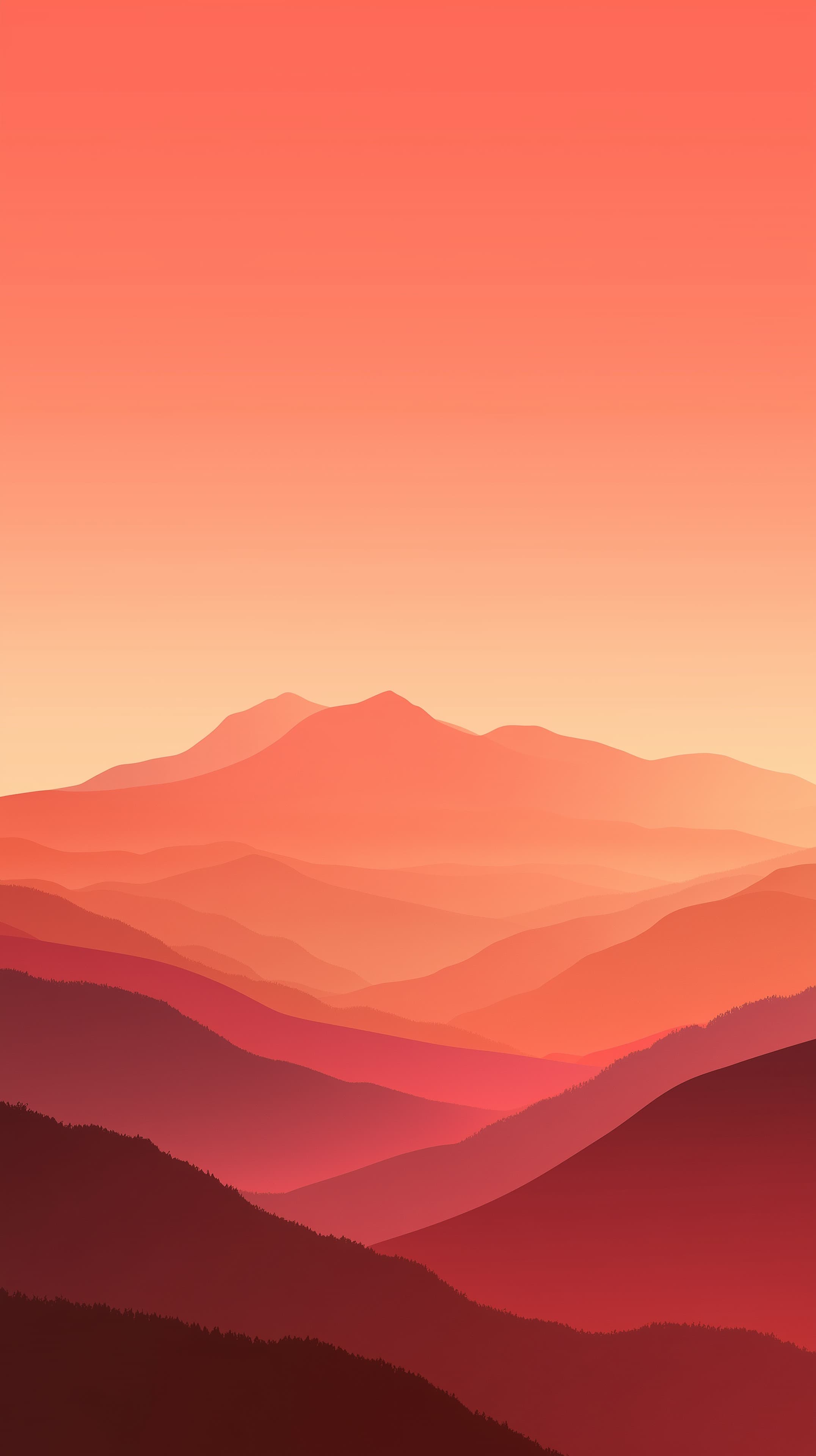 Sunset Gradient Mountain Range Wallpaper with Warm Orange Tones - High Resolution abstract-art Wallpaper for Mobile and Desktop