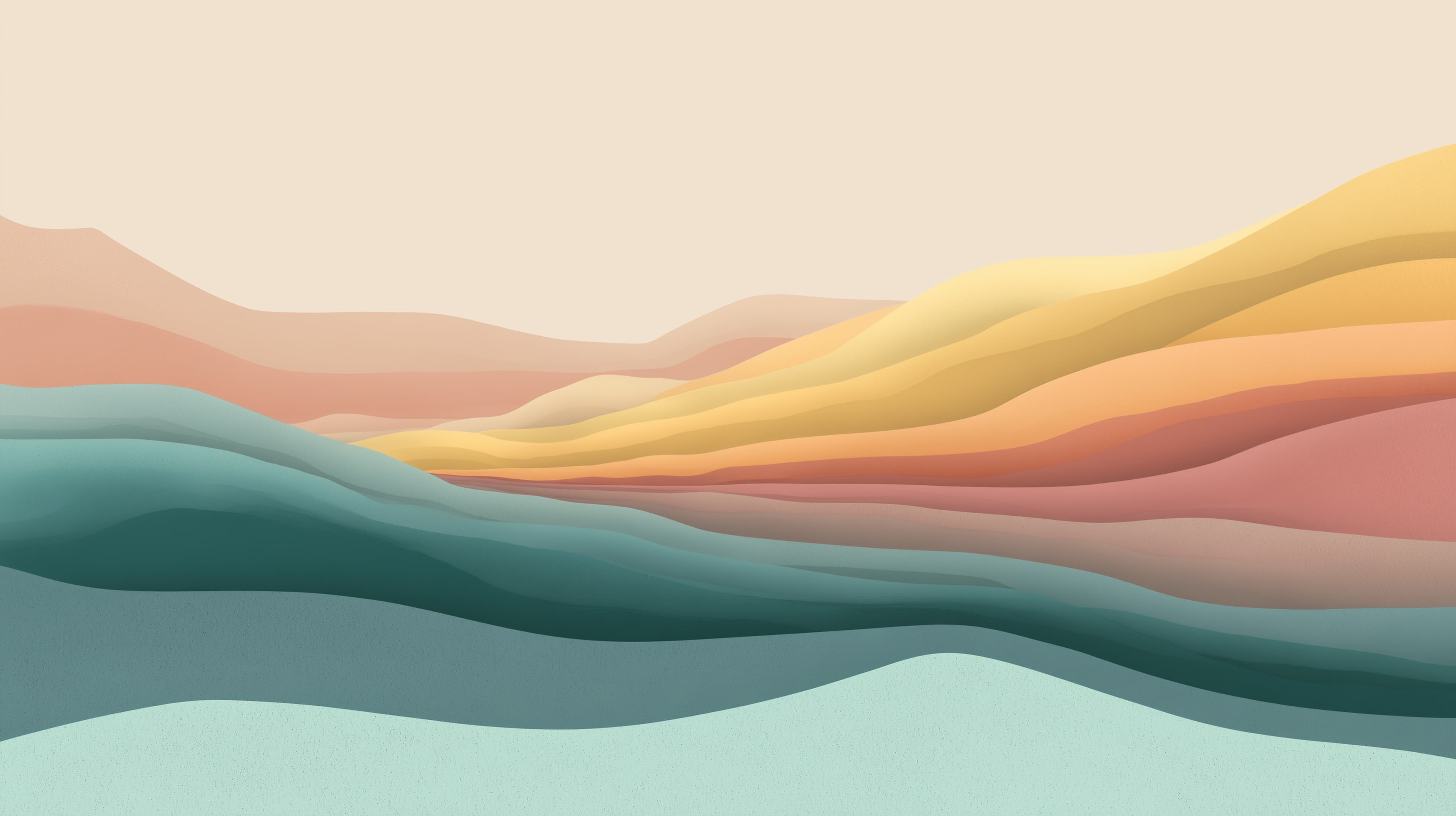 Pastel Layered Landscape Wallpaper - Abstract Sunset Dunes in Tones - High Resolution abstract-landscape Wallpaper for Mobile and Desktop