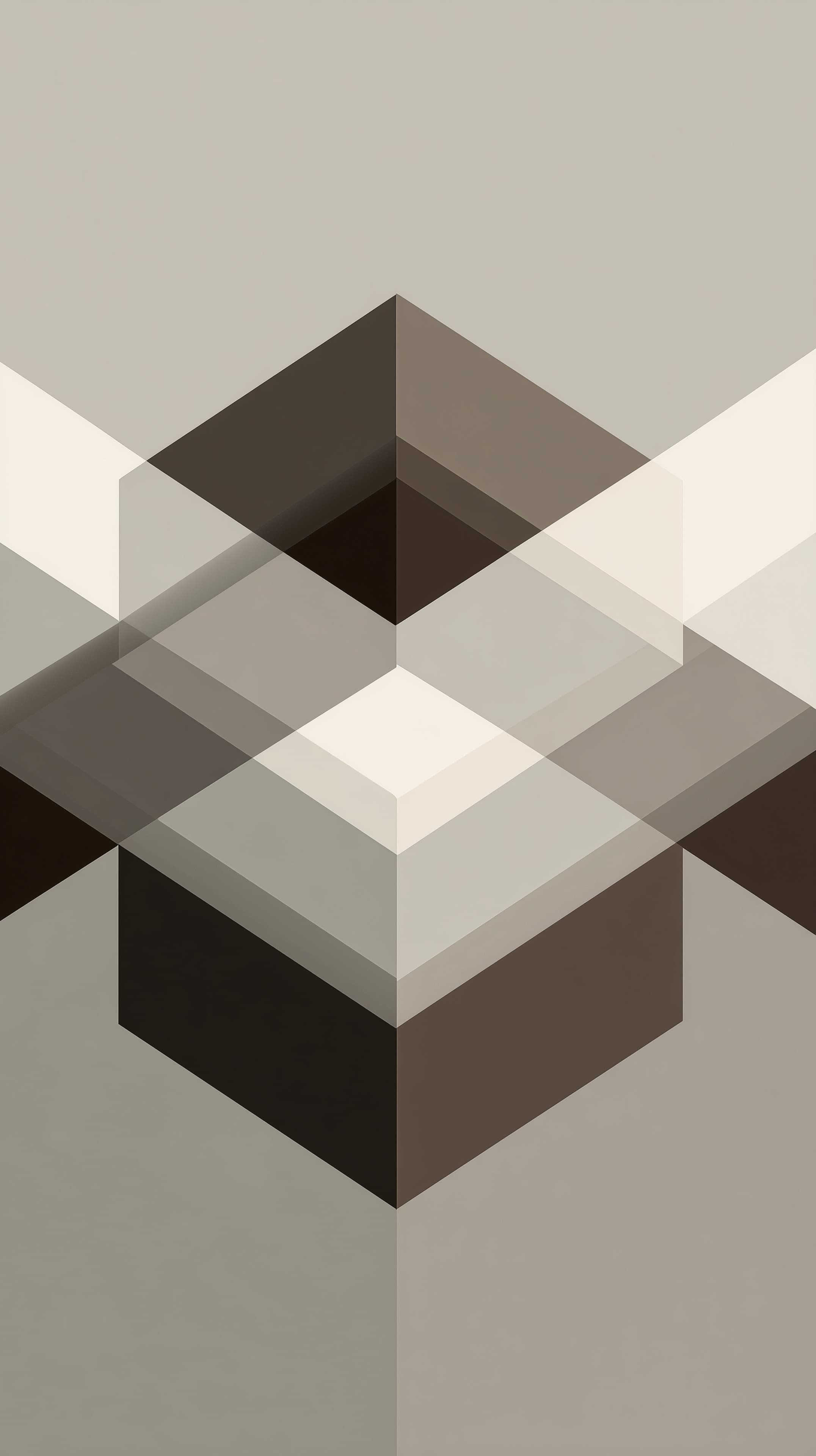 Geometric Cube Mosaic in Neutral Tones - Abstract Wallpaper - High Resolution abstract-art Wallpaper for Mobile and Desktop