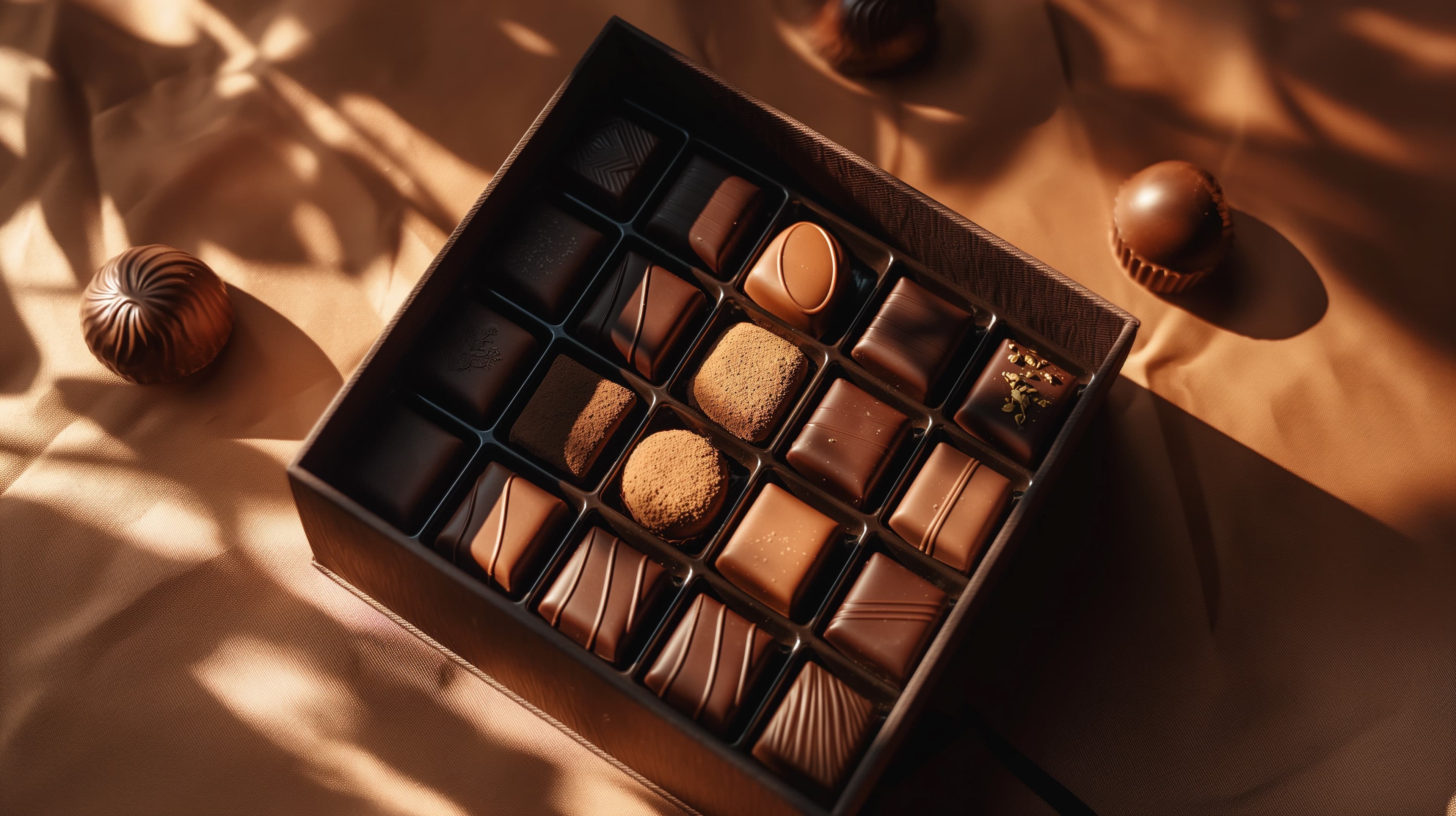 Warm Assorted Chocolates in Box – Chocolate Art Wallpaper - High Resolution assorted-chocolates Wallpaper for Mobile and Desktop