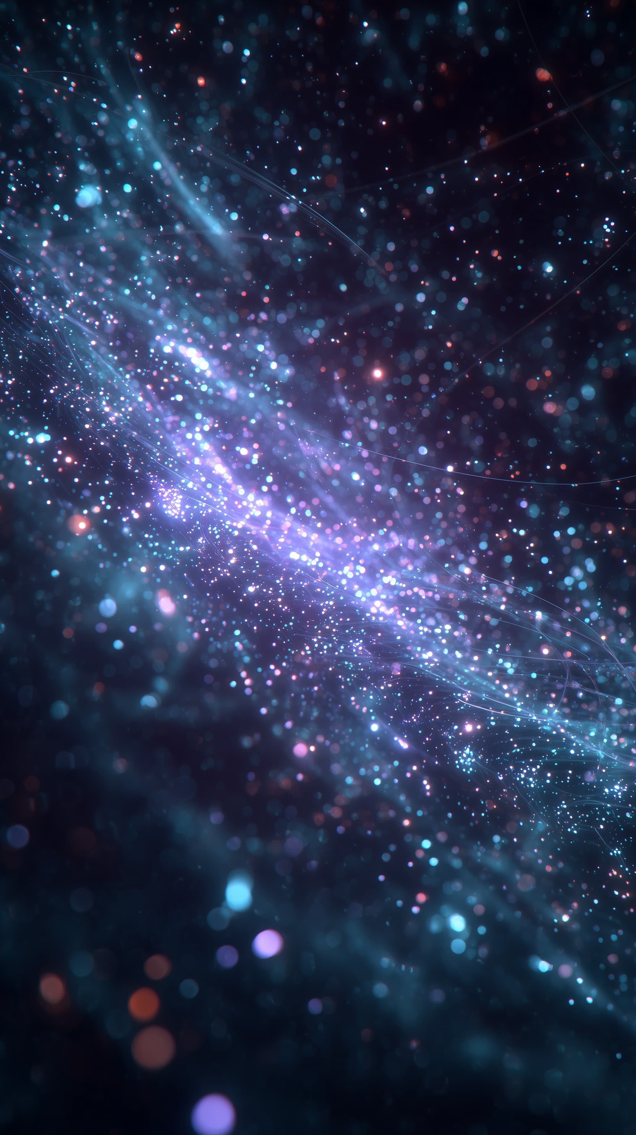 Nebular Nightscape: Abstract Blue Glow Particles Wallpaper - High Resolution abstract Wallpaper for Mobile and Desktop