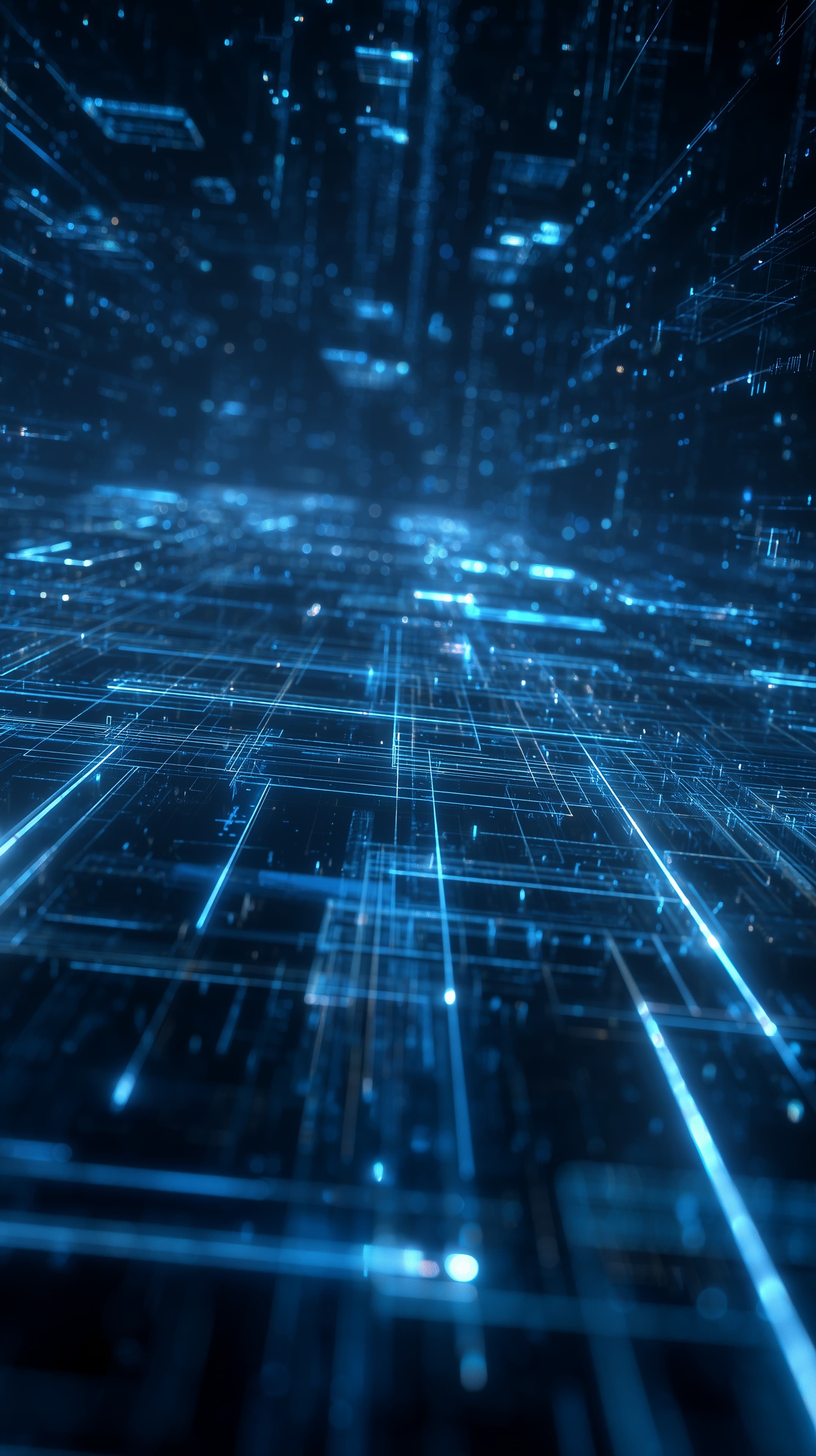 Blue Neon Grid Cyber Tech Wallpaper - Abstract Digital Mesh - High Resolution abstract-tech Wallpaper for Mobile and Desktop