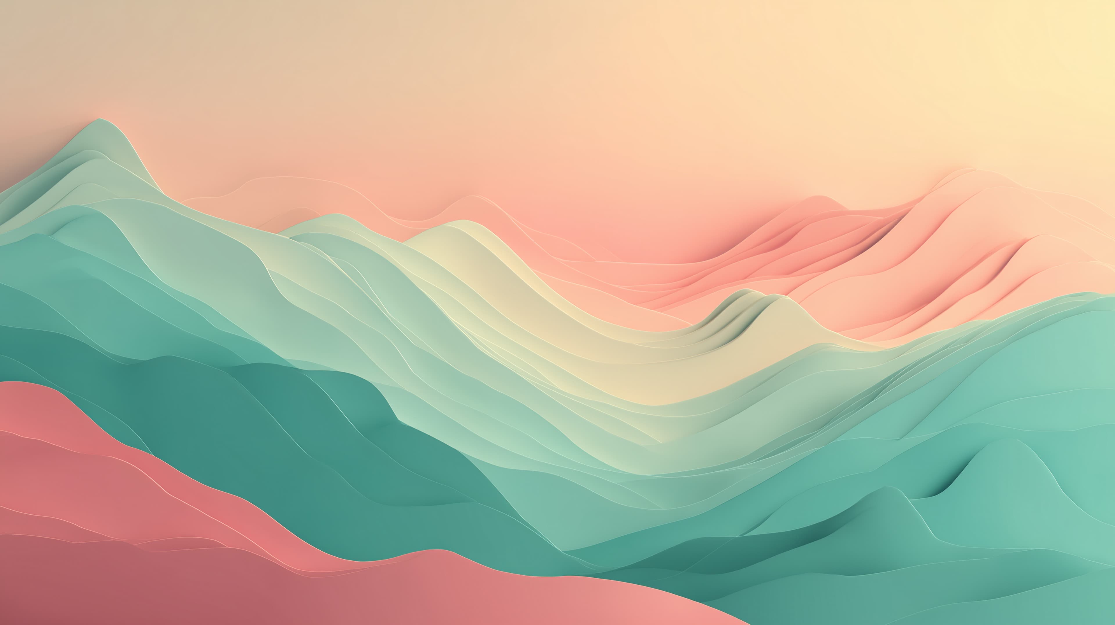Pastel Abstract Dreamy Mountain Landscape Wallpaper - High Resolution abstract Wallpaper for Mobile and Desktop