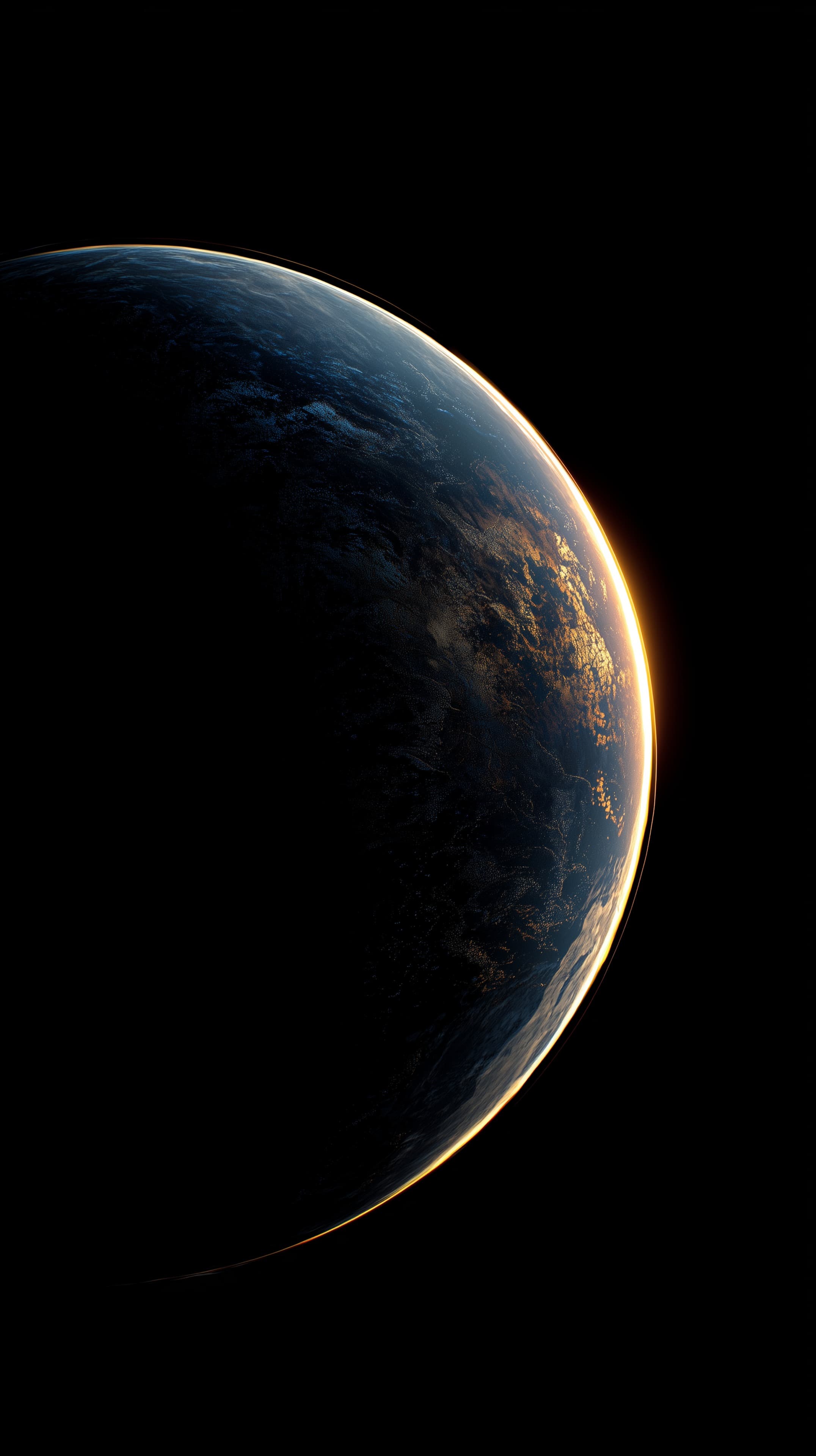 Dawn on a Blue Planet: Cosmic Horizon Wallpaper HD - High Resolution astronomy-art Wallpaper for Mobile and Desktop