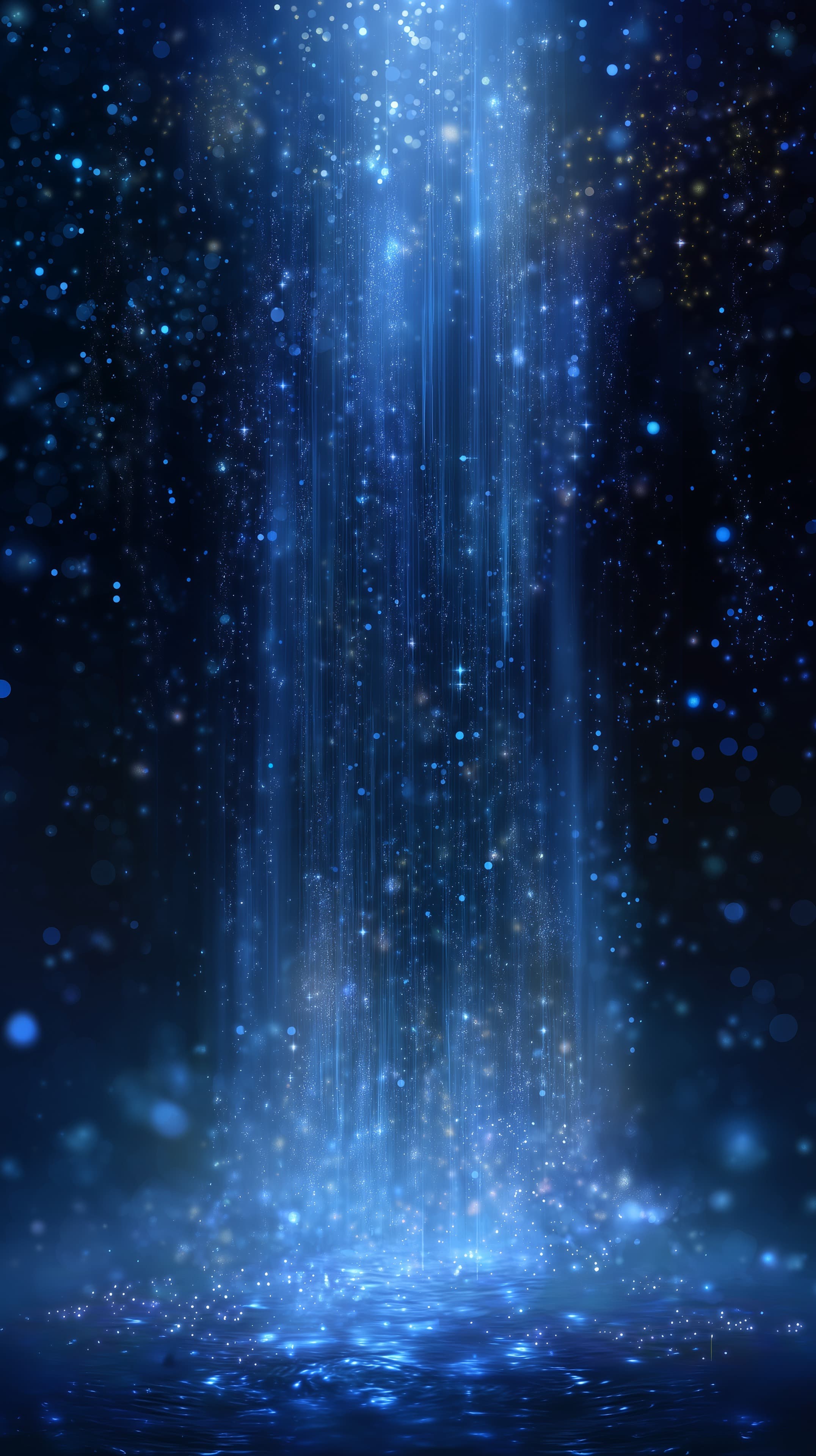 Mystic Blue Light Beams with Sparkles Abstract Wallpaper - High Resolution abstract-art Wallpaper for Mobile and Desktop