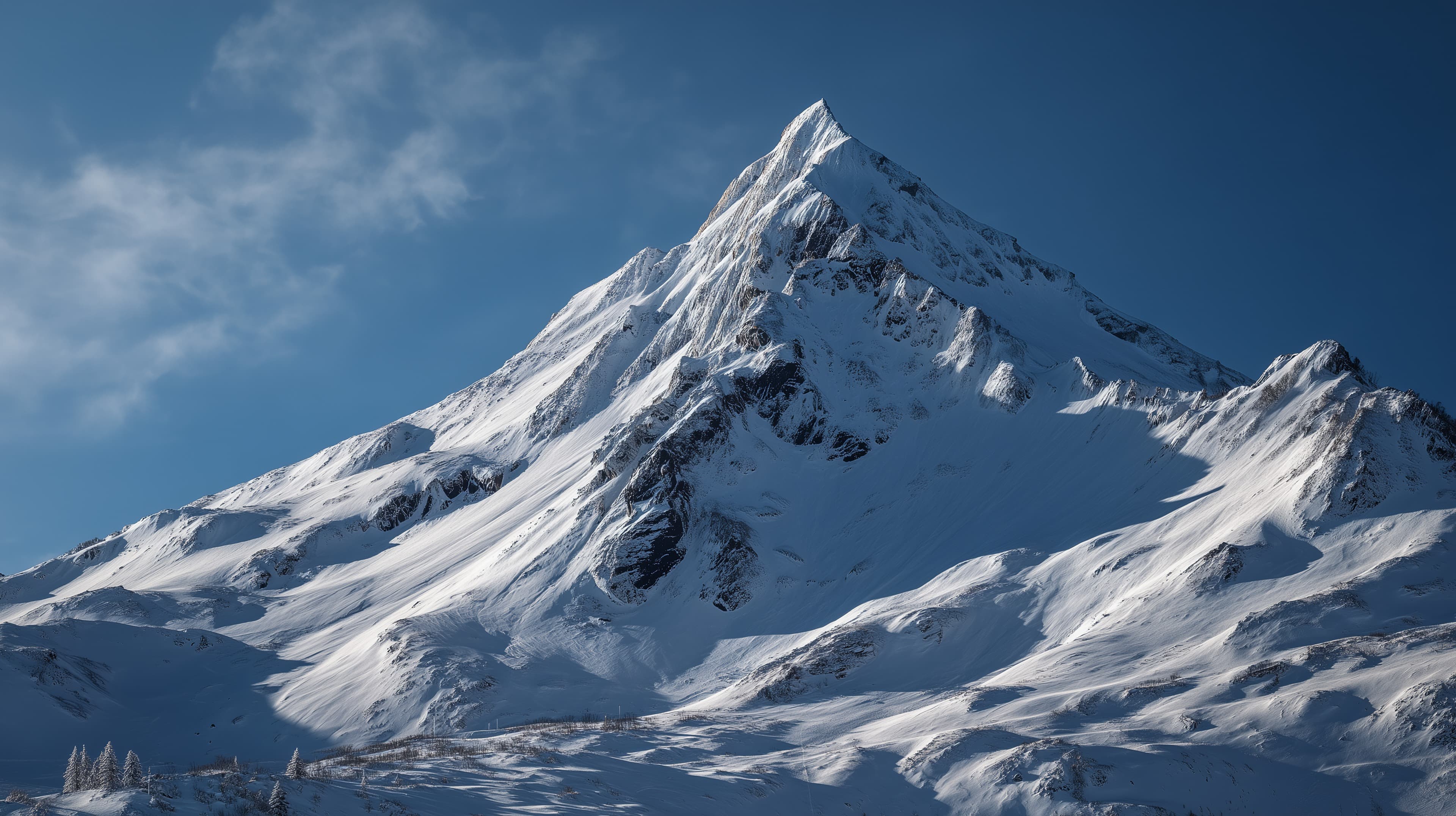 Snowy Alpine Peak: Crisp Mountain Landscape Wallpaper - High Resolution snowy-peak Wallpaper for Mobile and Desktop
