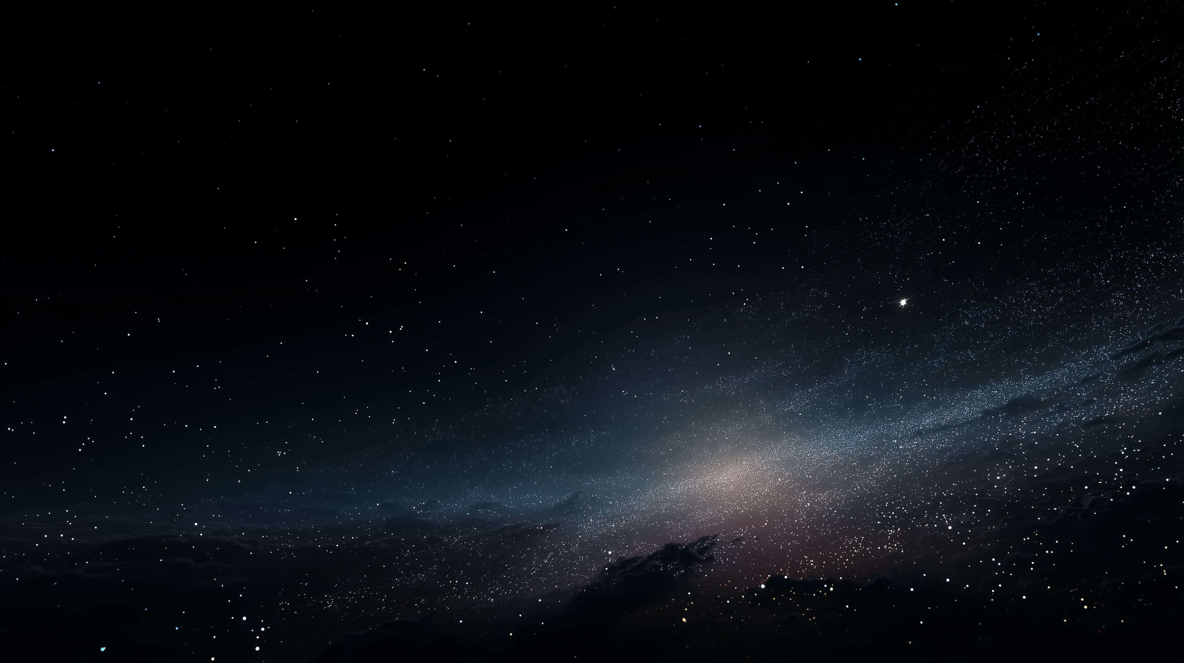 Celestial Night Sky Wallpaper: Starry Galaxy Arc Over Dark Horizon - High Resolution astronomy Wallpaper for Mobile and Desktop