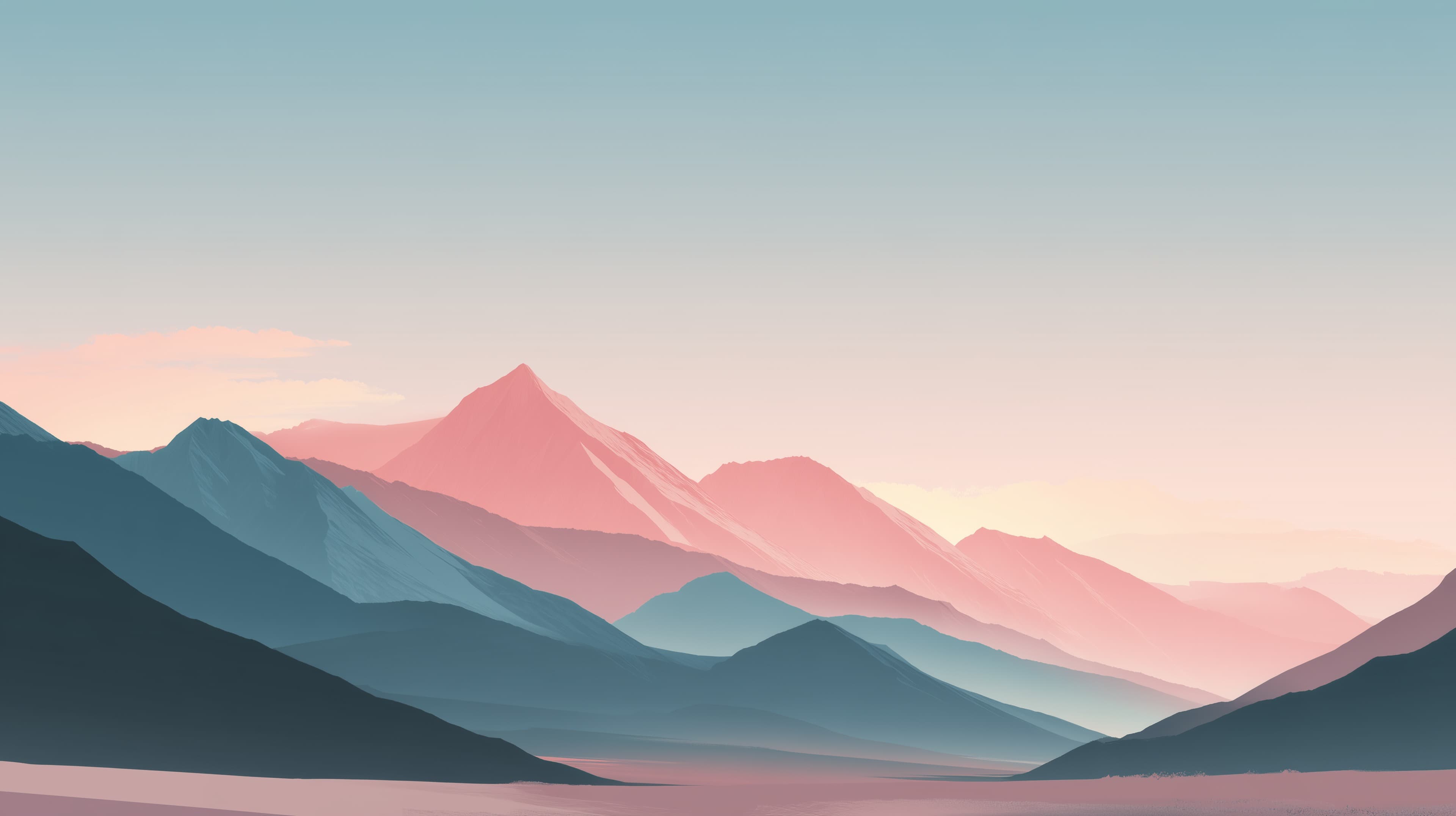 Pastel Mountain Range Wallpaper - Serene Layered Mountains at Sunset - High Resolution calm-sky Wallpaper for Mobile and Desktop