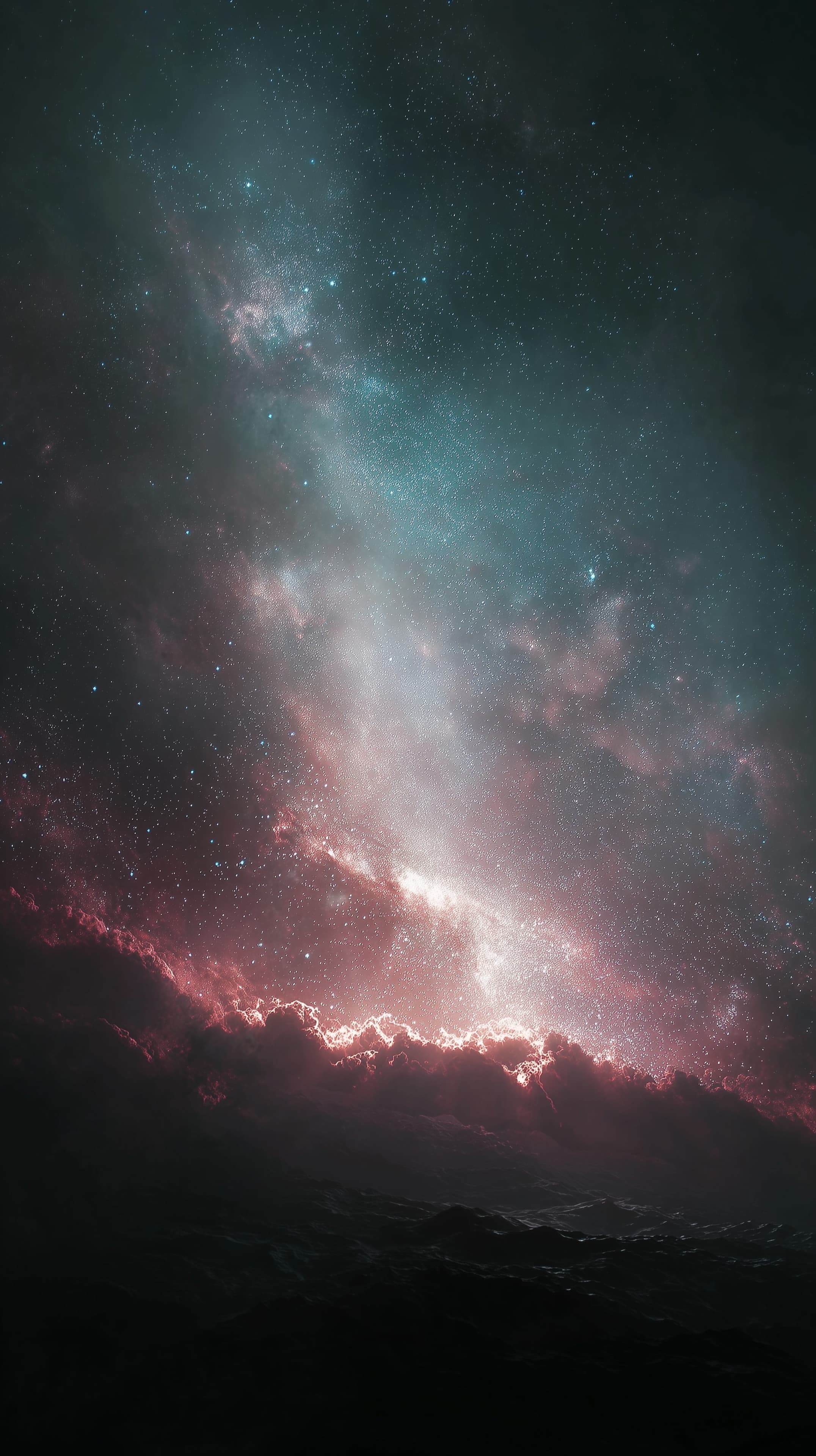 Celestial Galaxy Night Sky with Pink Nebula Clouds - High Resolution clouds Wallpaper for Mobile and Desktop