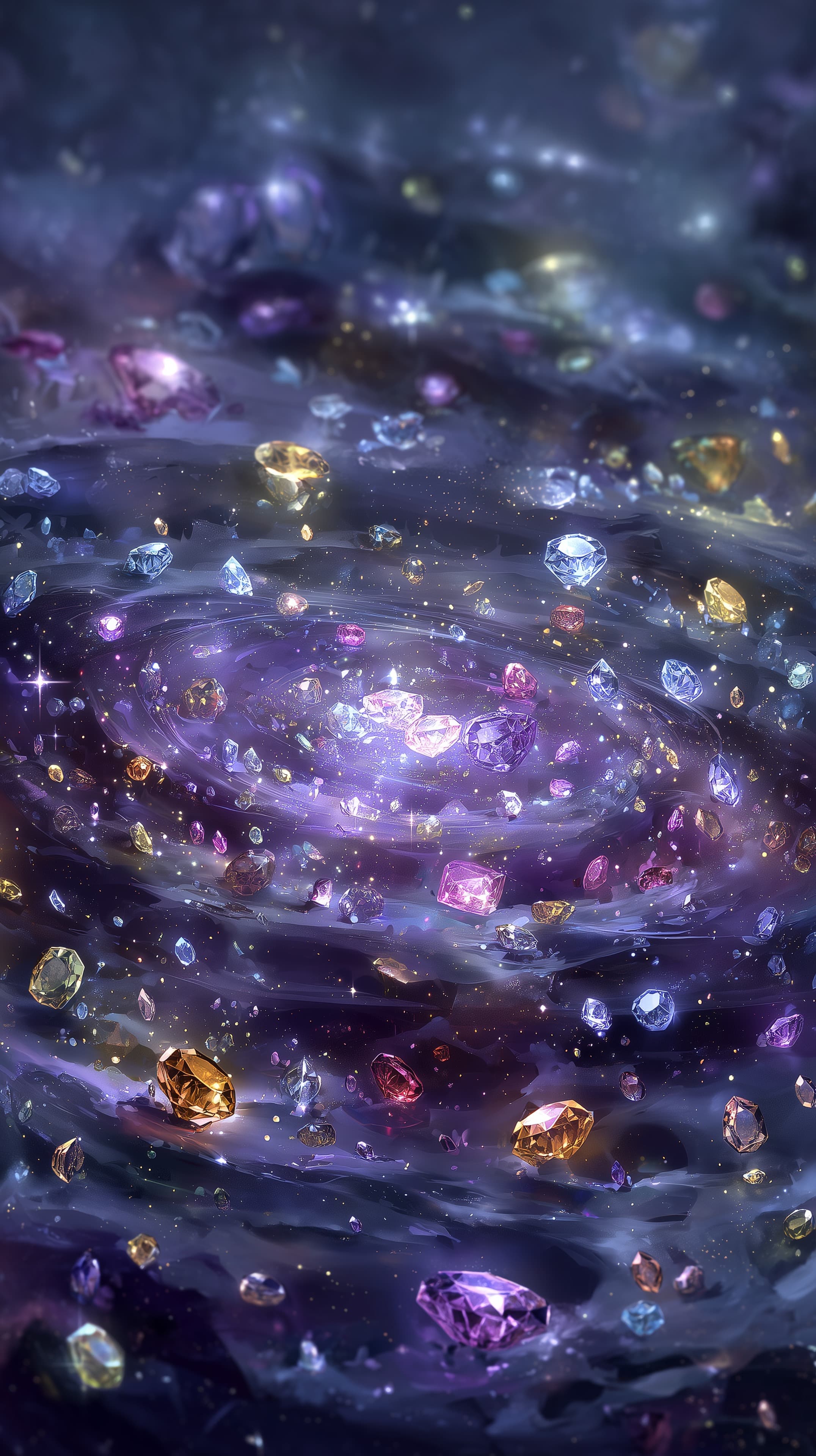 Dreamy Gem Galaxy: Colorful Crystal Cosmos Wallpaper - High Resolution colorful-crystals Wallpaper for Mobile and Desktop