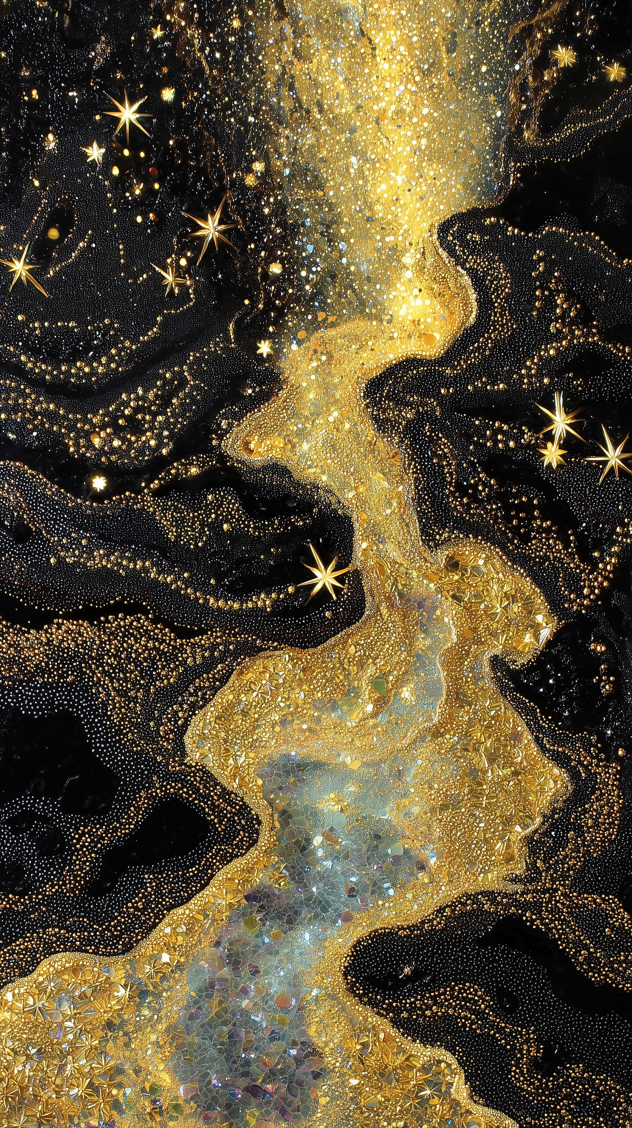 Golden River of Light: Abstract Dazzling Wallpaper - High Resolution abstract-art Wallpaper for Mobile and Desktop