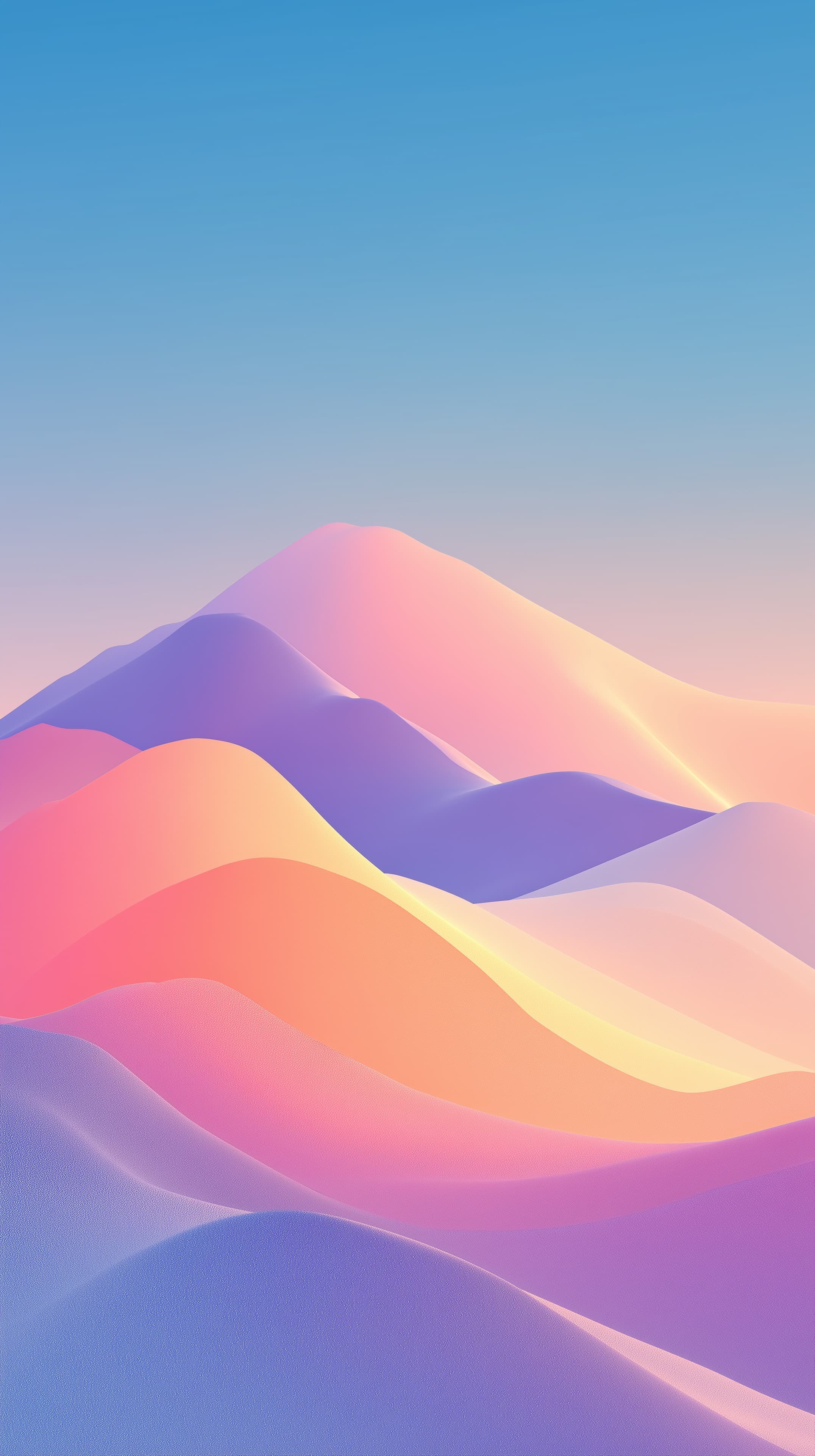 Pastel Gradient Dunes Wallpaper with Soft Glow and Sunset Tones - High Resolution abstract-art Wallpaper for Mobile and Desktop