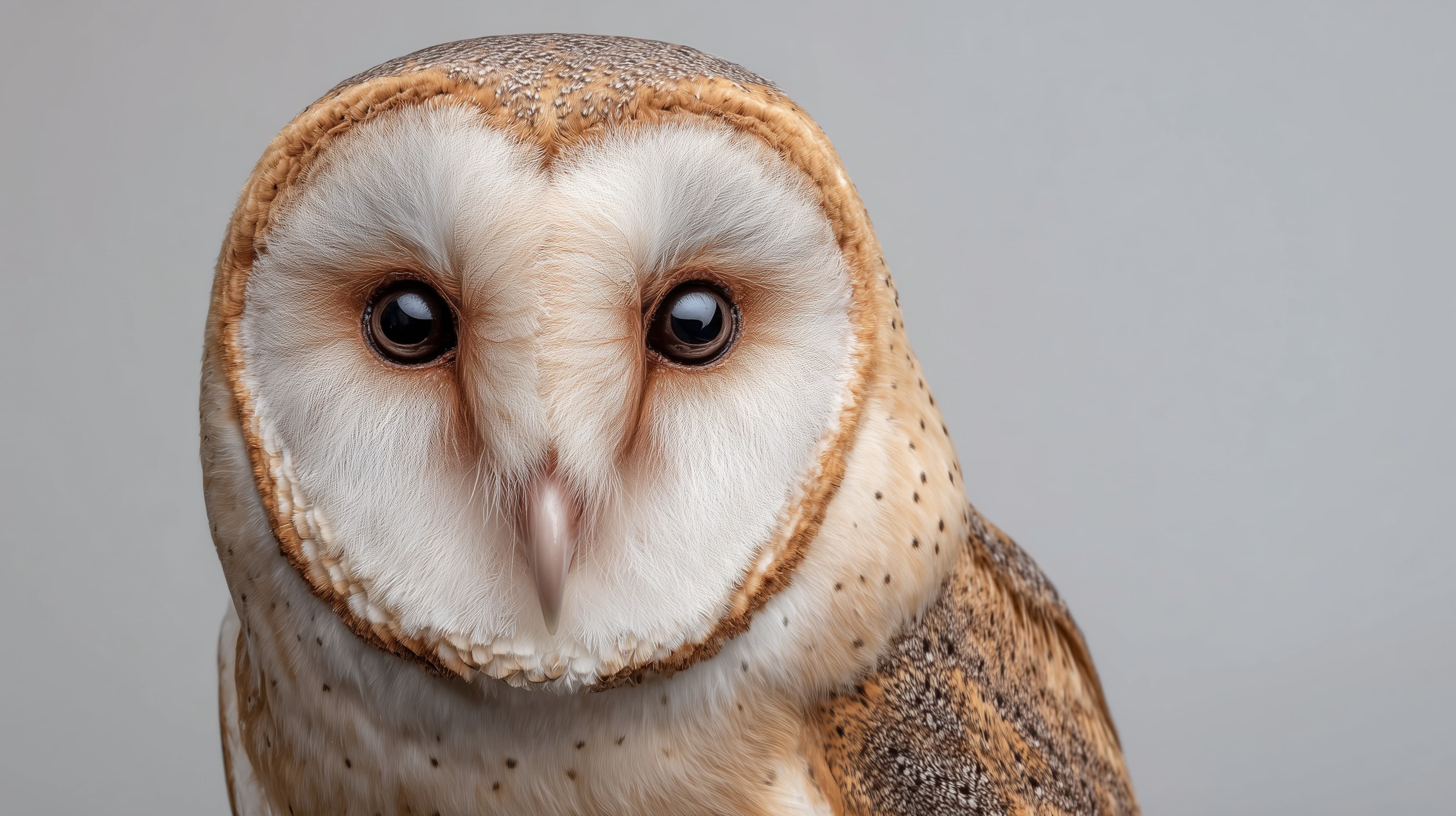 Close-Up Heart-Faced Owl Portrait in Soft Light - High Resolution owl Wallpaper for Mobile and Desktop